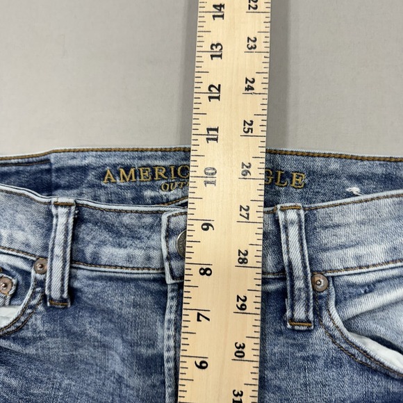 American Eagle Jeans Mens 30x34 Blue Skinny Next Level Flex Denim Distressed - Picture 3 of 9